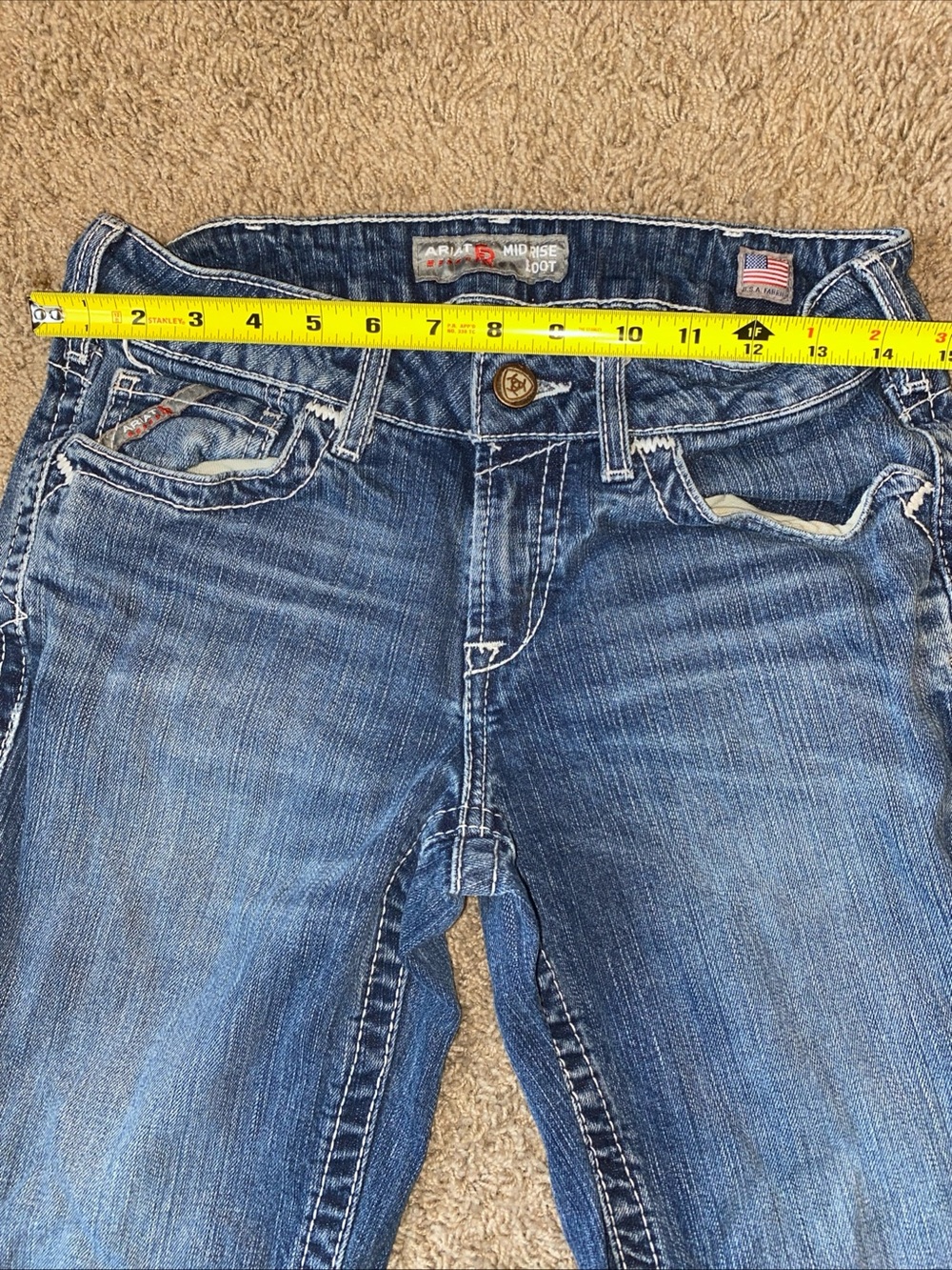 Ariat FR CAT2 Jeans Womens 28R Blue Mid Rise Boot Cut Flame Resistant Workwear - Picture 5 of 10